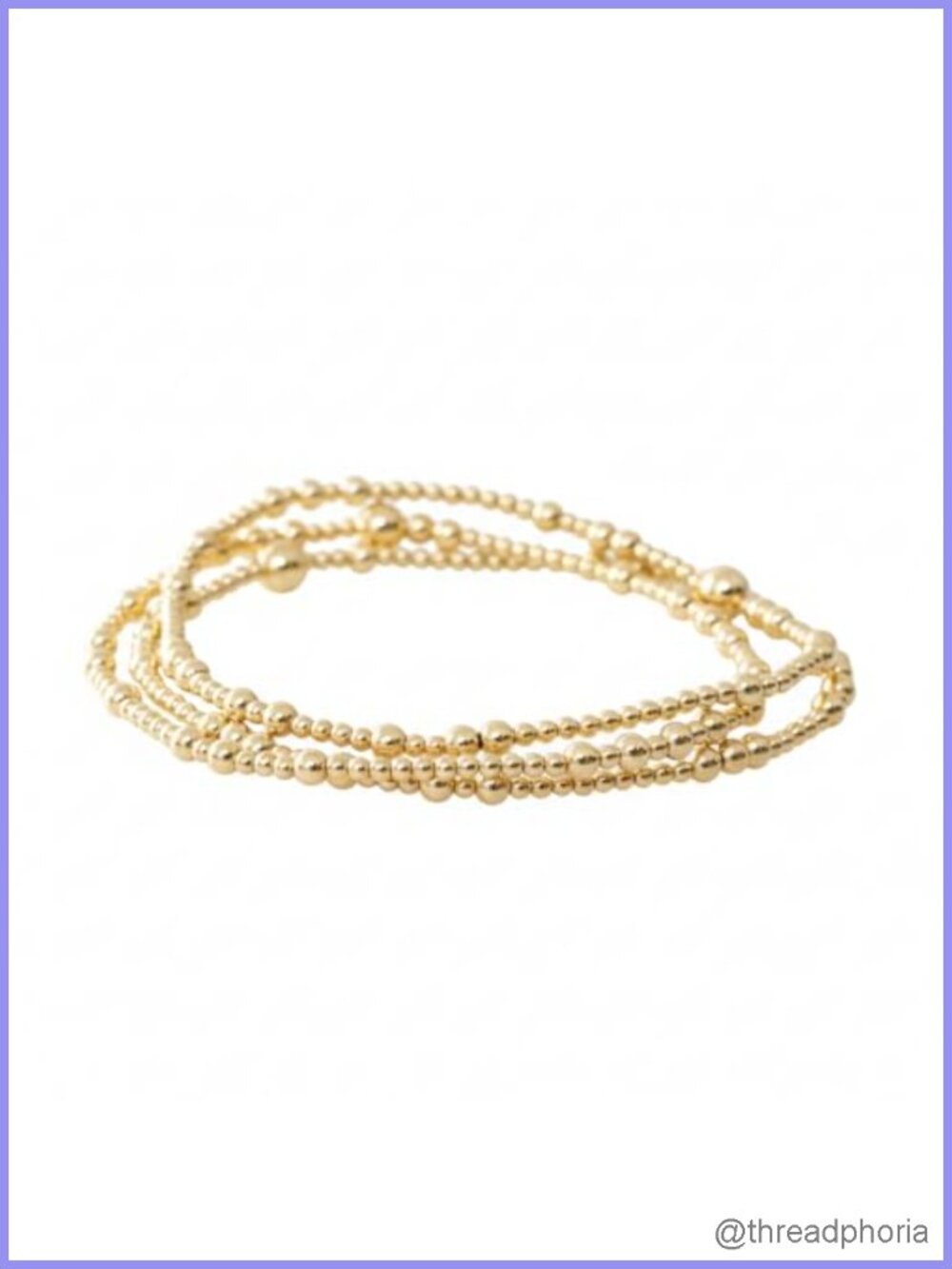 Gold Plated Beaded Bracelet Stack Set Boho Stretch Bracelets for Women Dainty